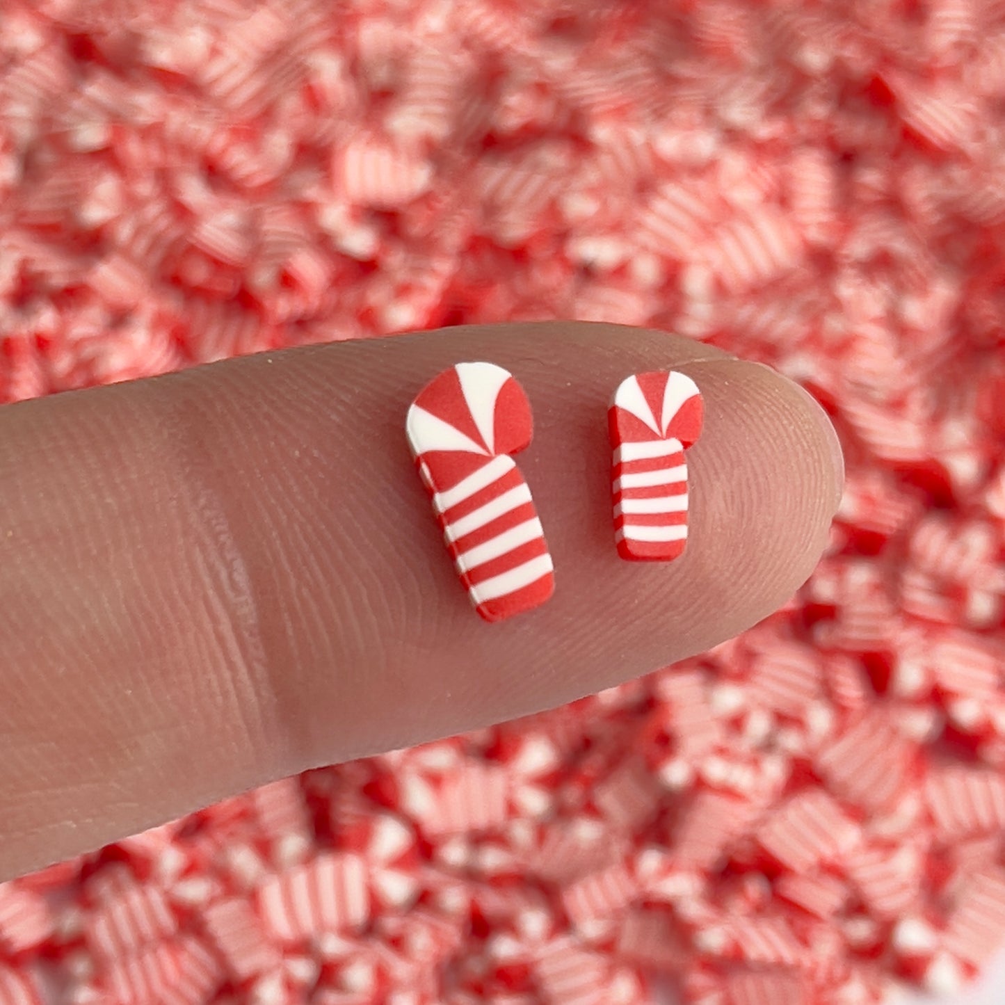 Candy Cane Polymer Clay Slices