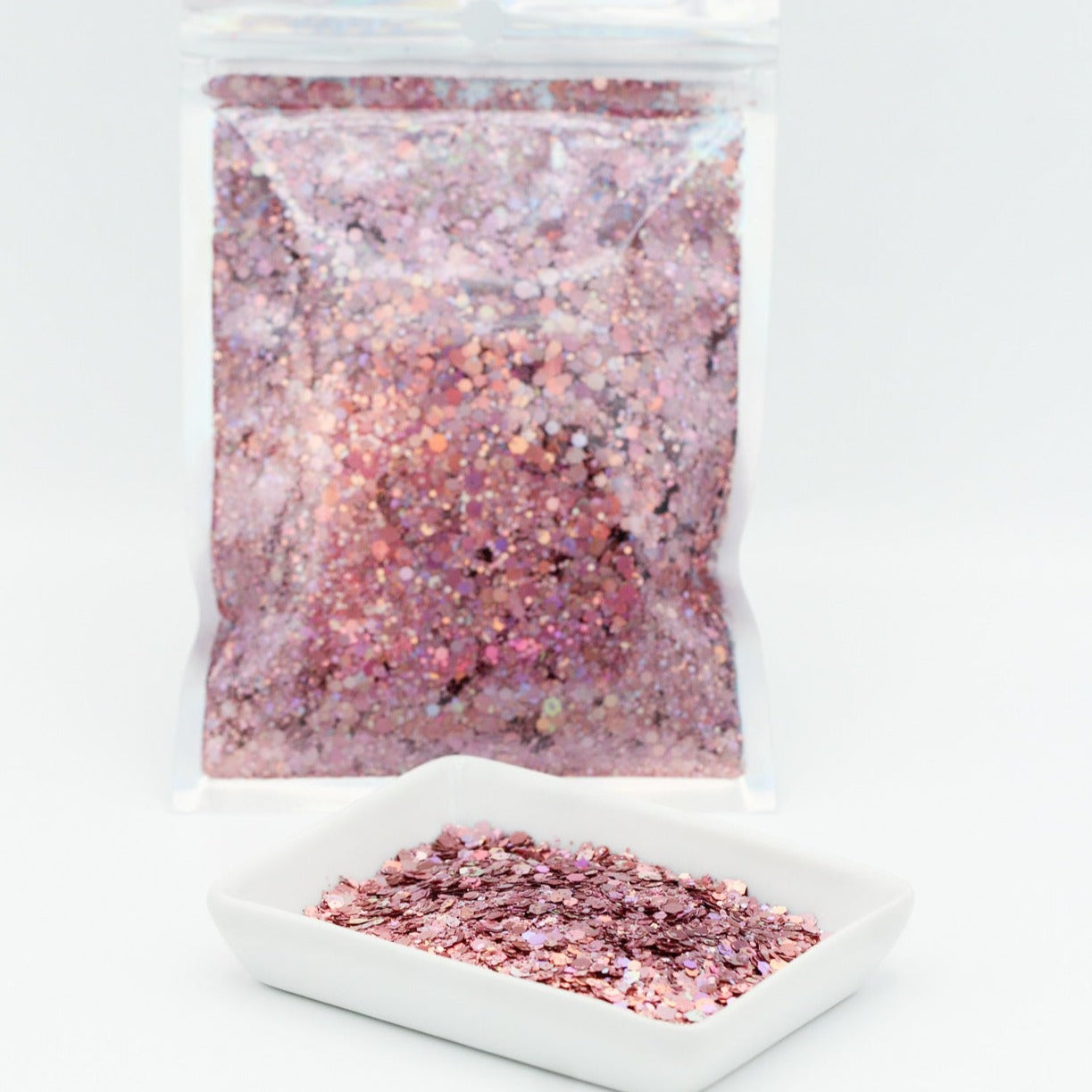 ROSE GOLD CHUNKY GLITTER MIX