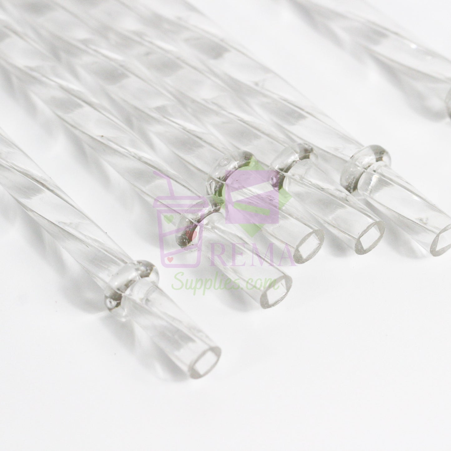 Clear Acrylic Swirl Straws