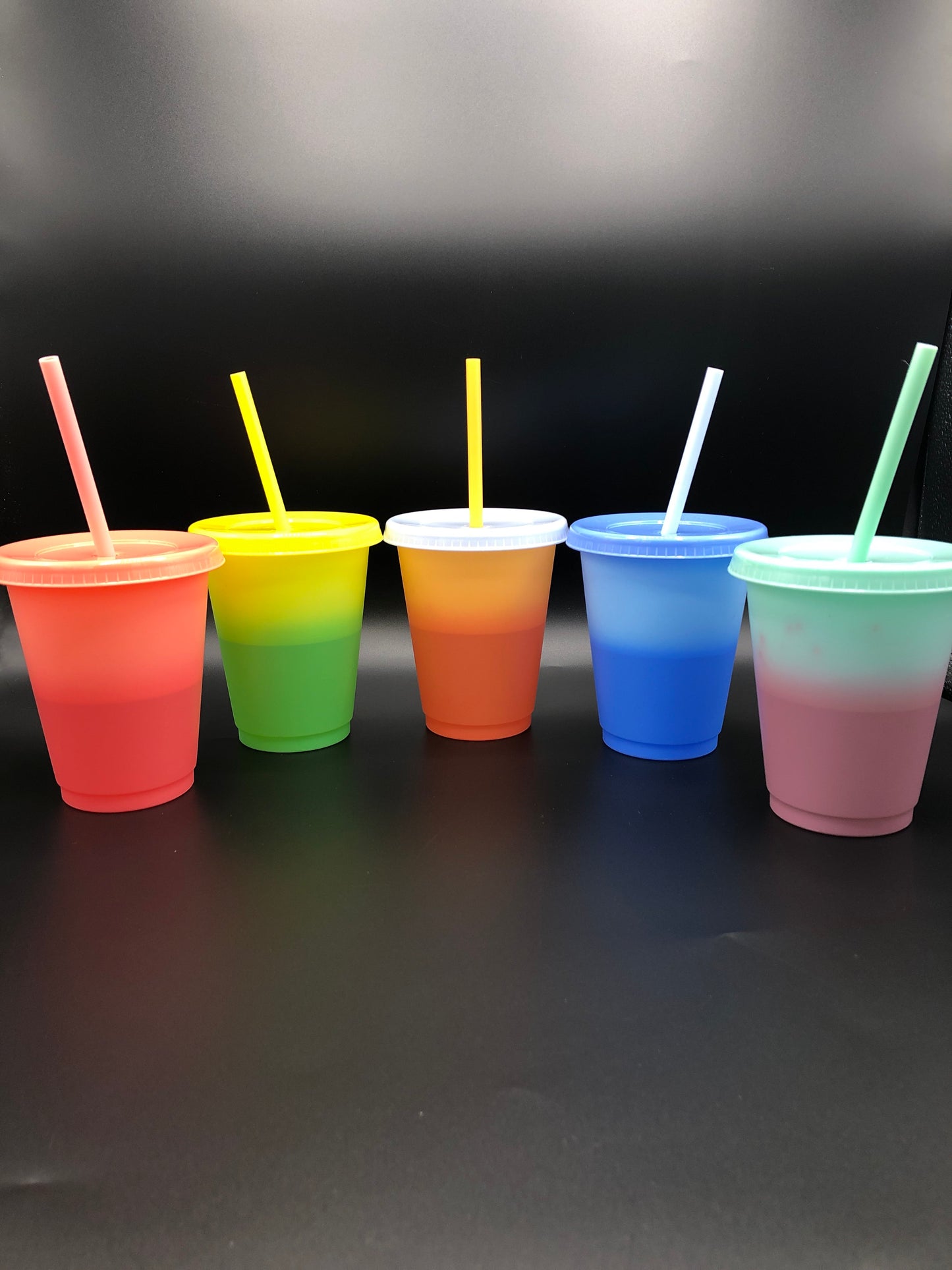 Mini Macaron Color~ Color Changing Cups 16oz (5-piece set)