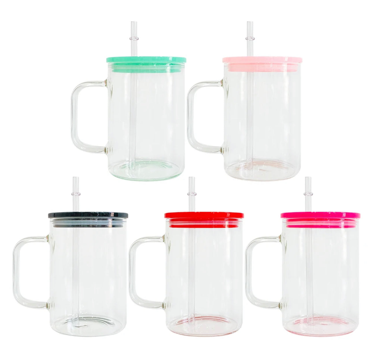 5 pieces 17oz Sublimation Glass Coffee Mug