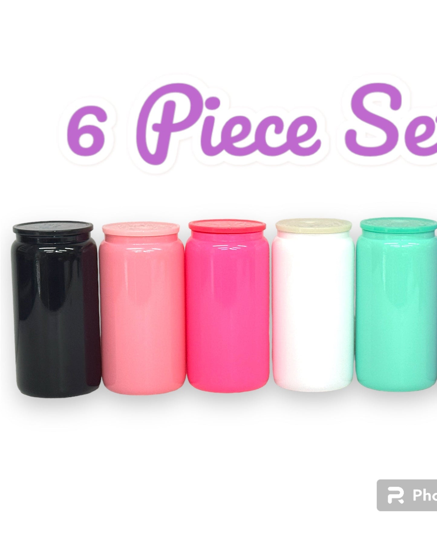 6pieces  16oz  glass bubblegum