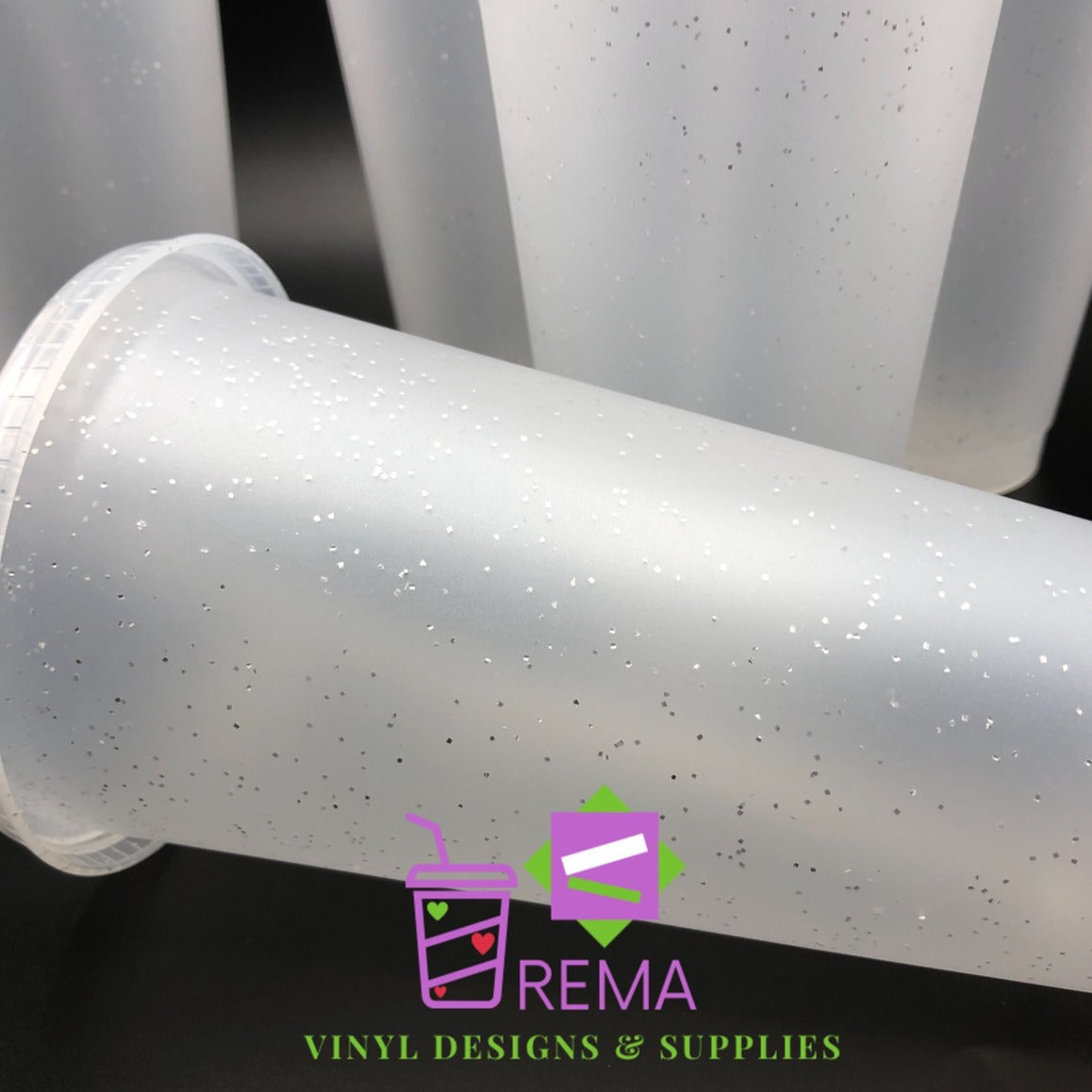 24oz Frosted Glitter Cold Cups