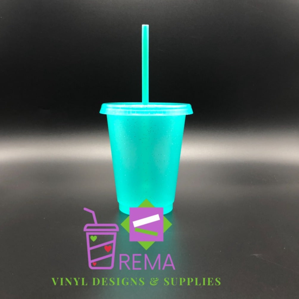 16oz Winter Glitter Cold Cups