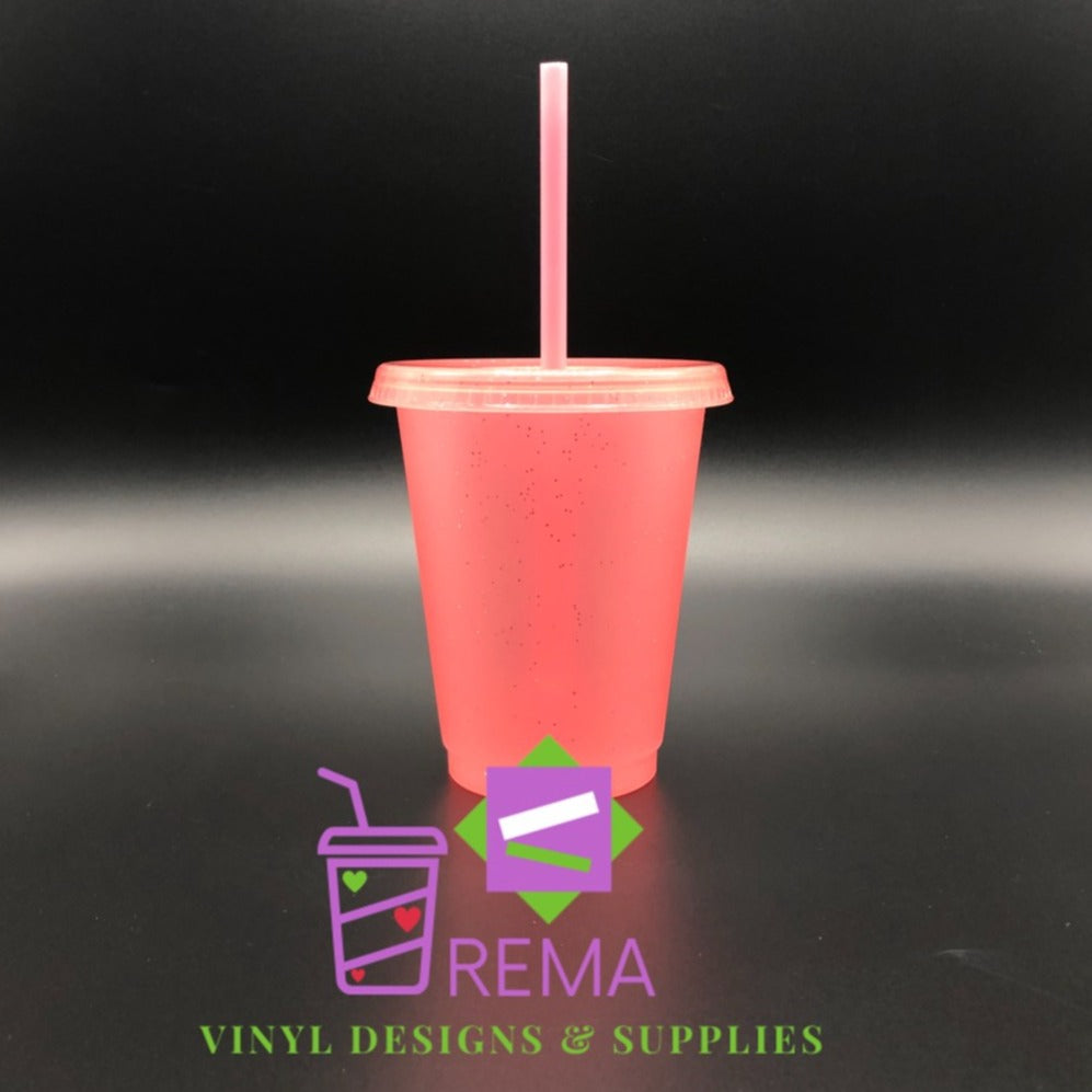 16oz Winter Glitter Cold Cups