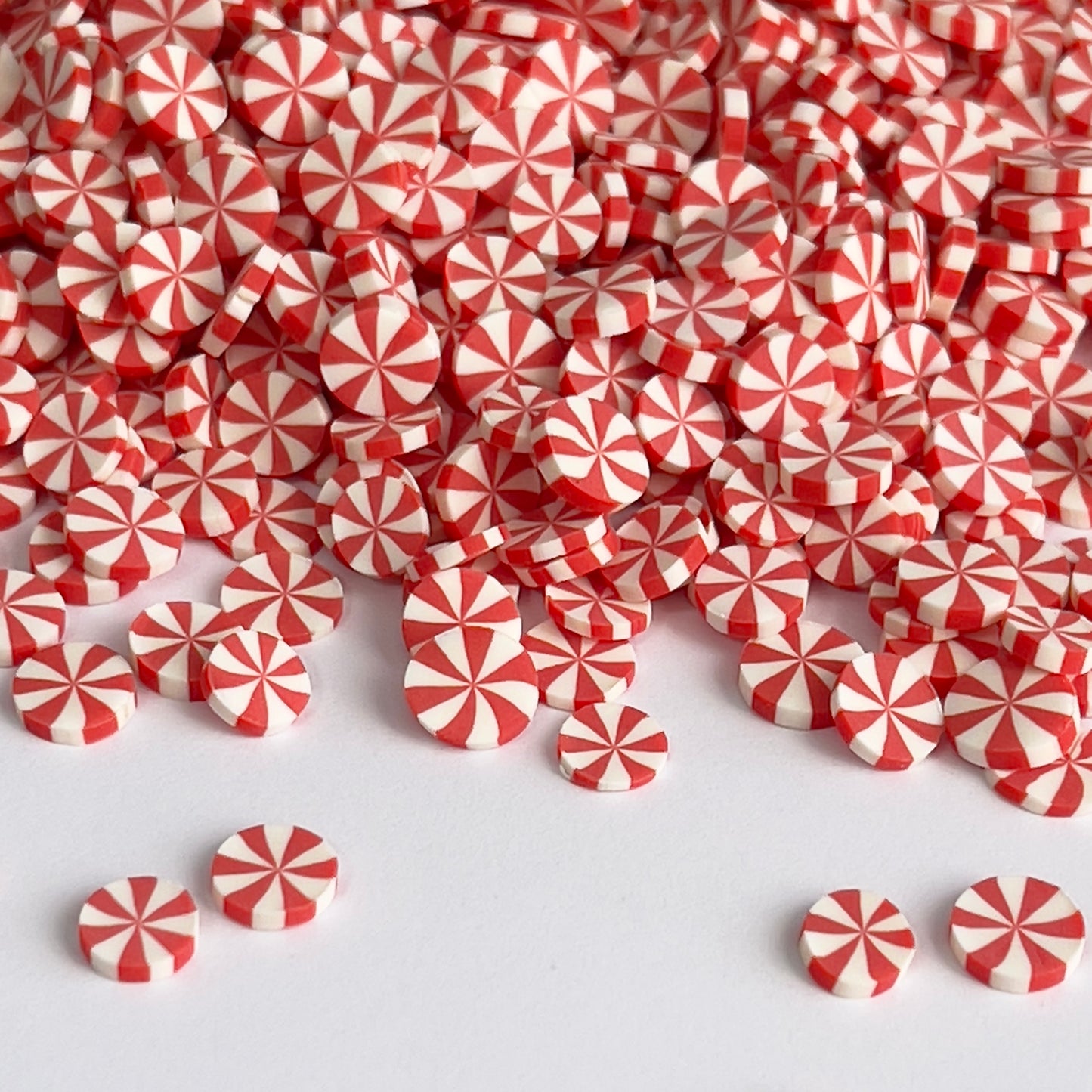 Peppermint Candy Polymer Clay Slices