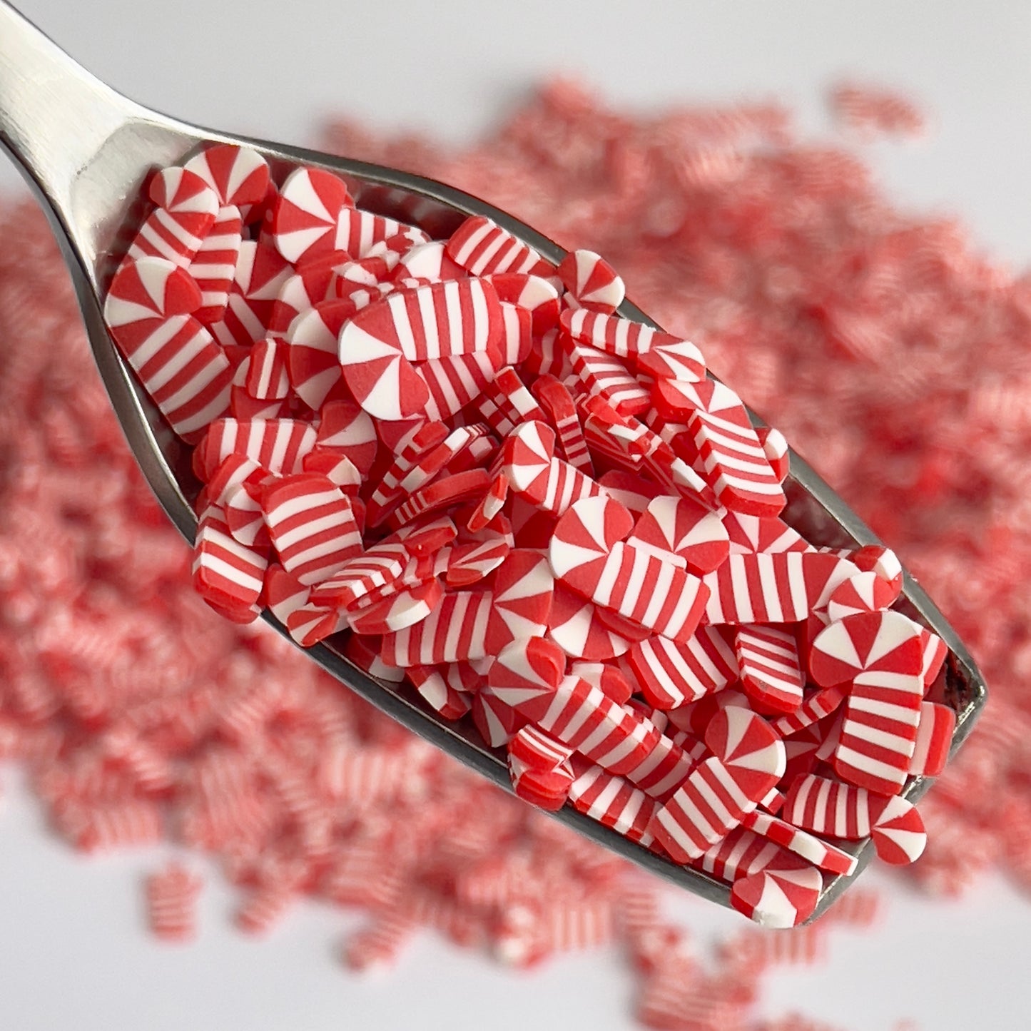 Candy Cane  Polymer Clay Slices