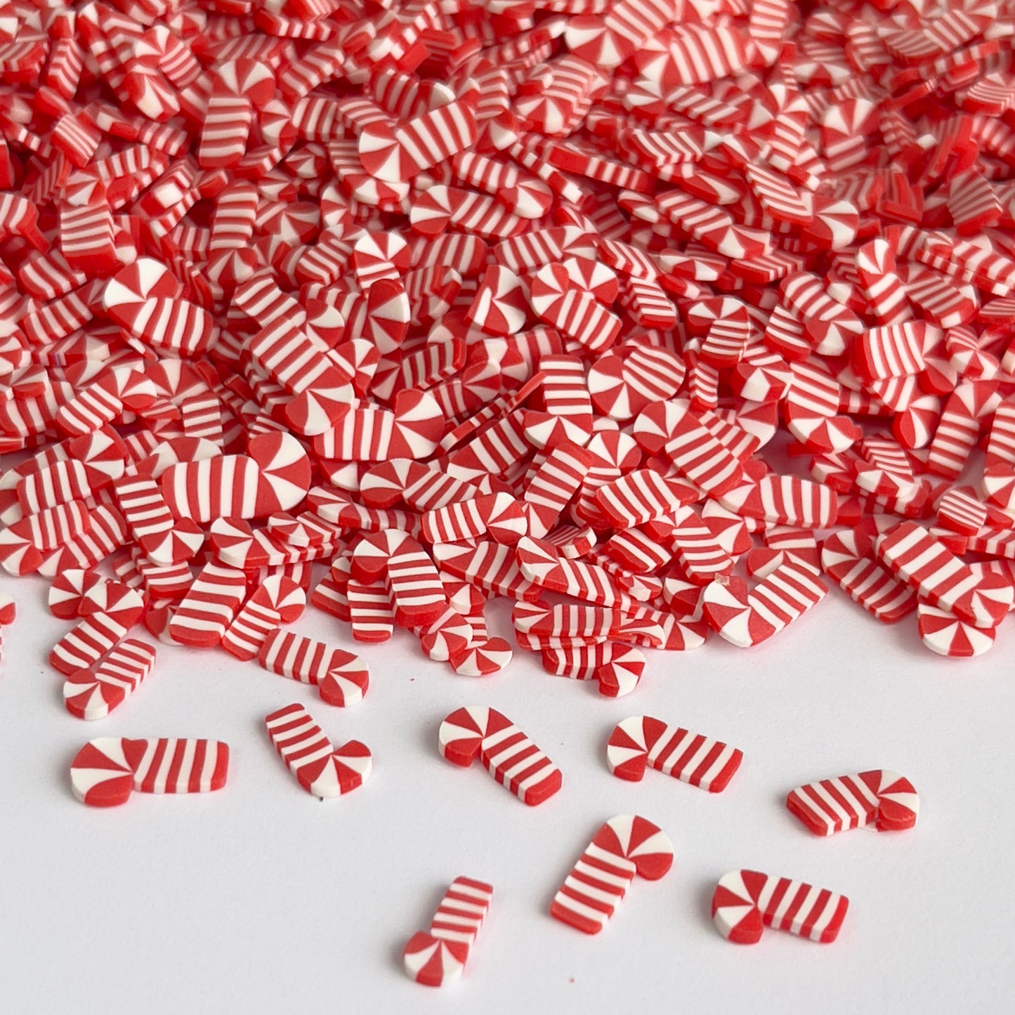 Candy Cane  Polymer Clay Slices