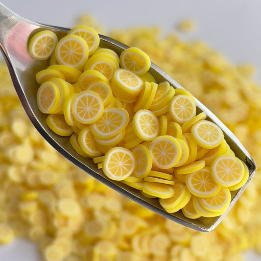 Yellow Lemon Polymer Clay Slices