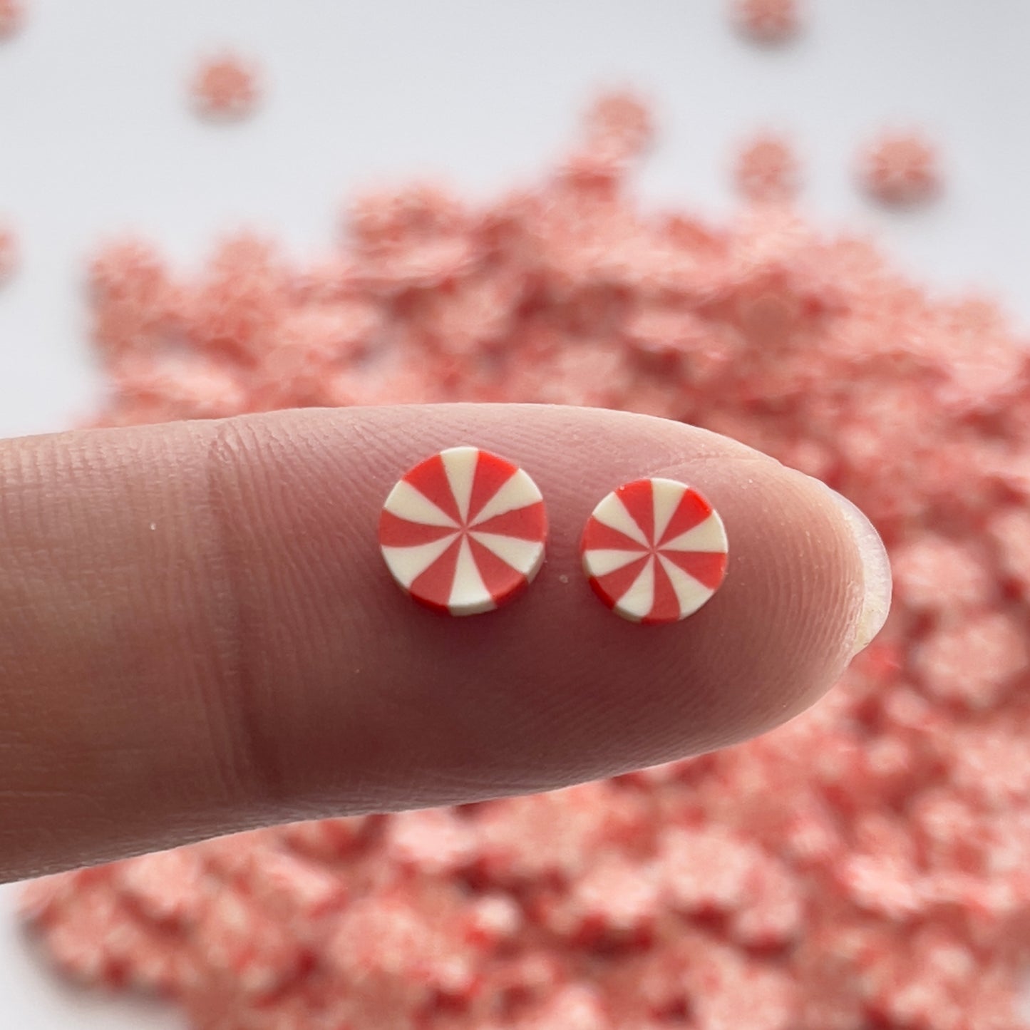 Peppermint Candy Polymer Clay Slices