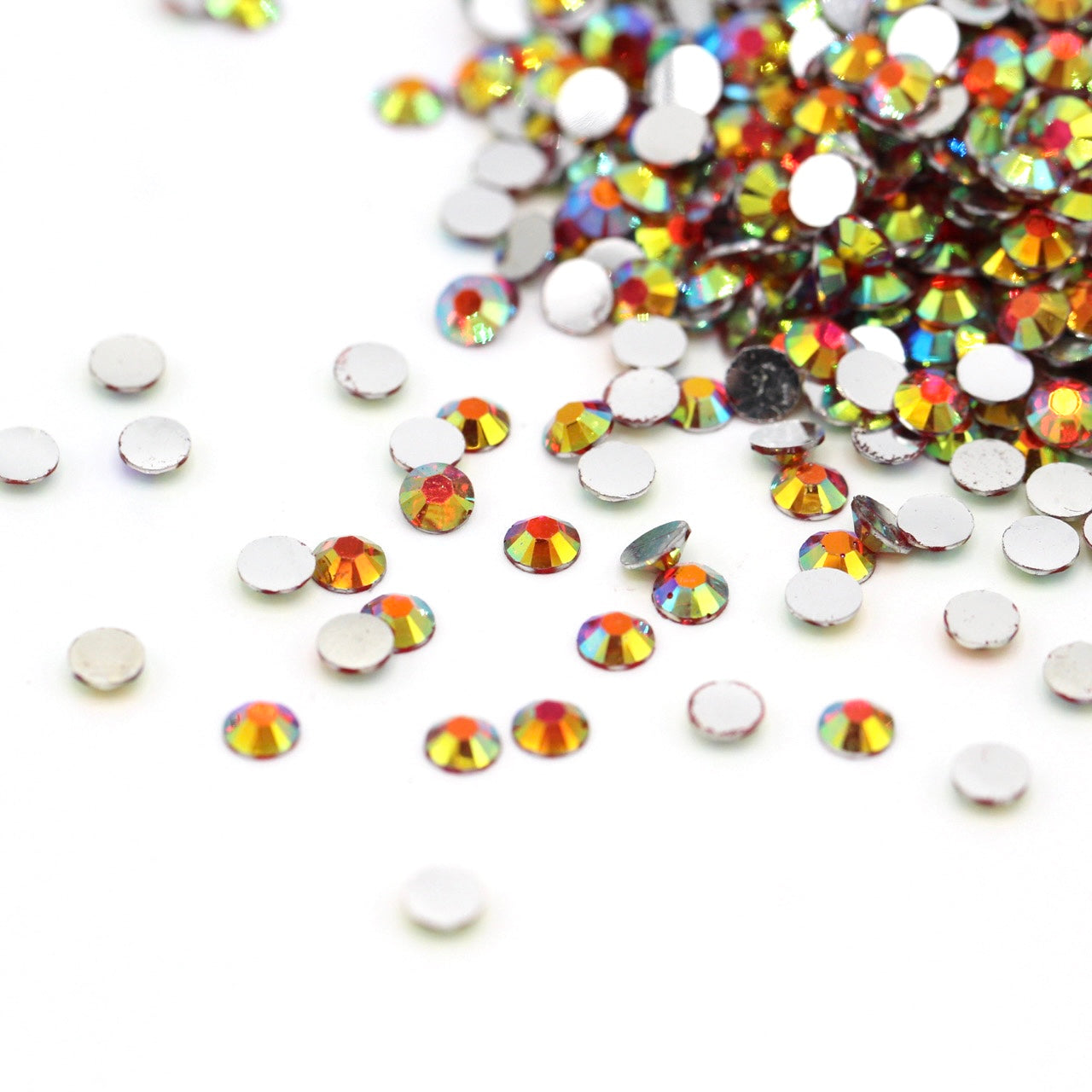Mixed Sizes Silver Base AB Rhinestones