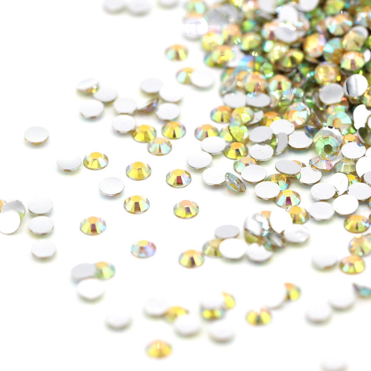 Mixed Sizes Silver Base AB Rhinestones