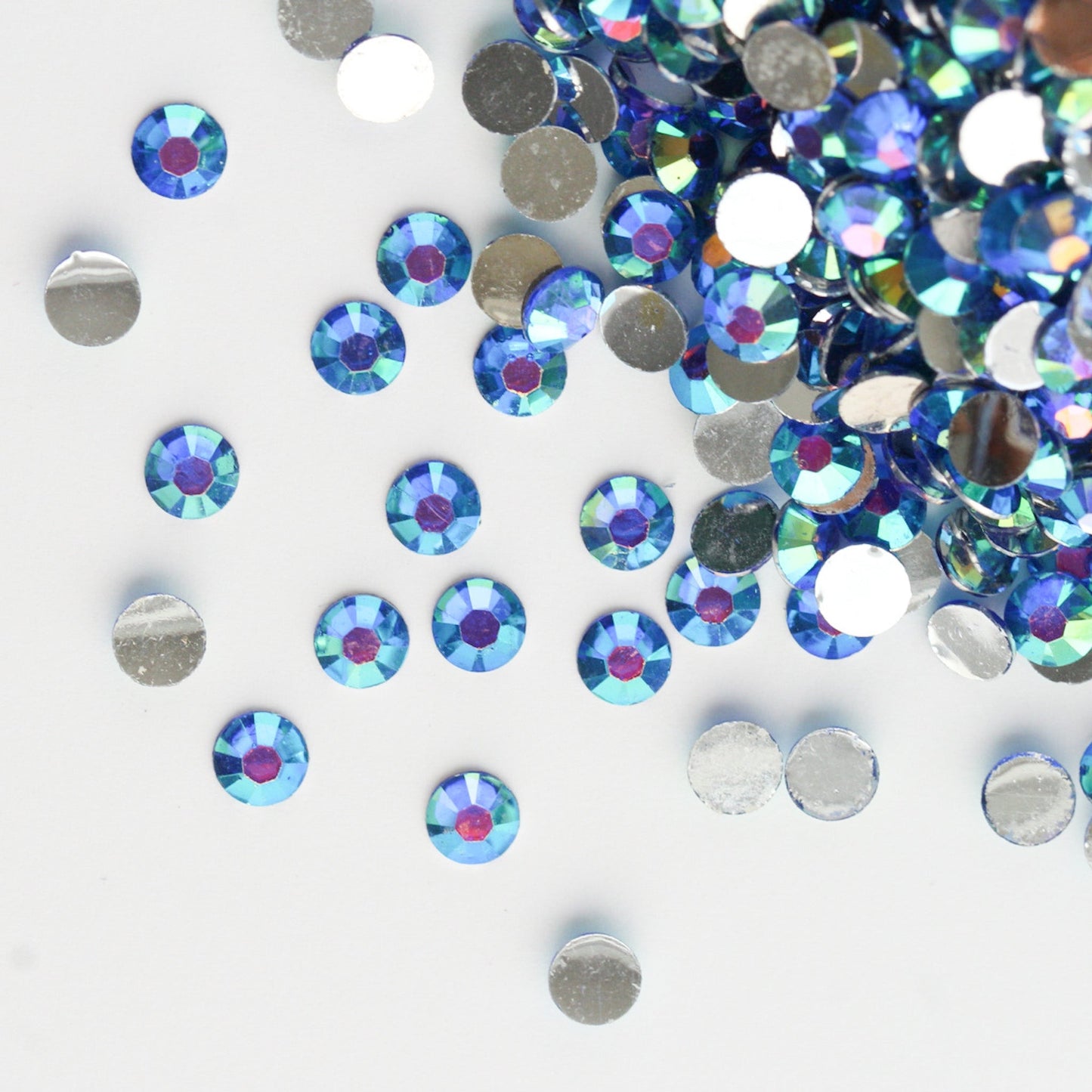 Mixed Sizes Silver Base AB Rhinestones