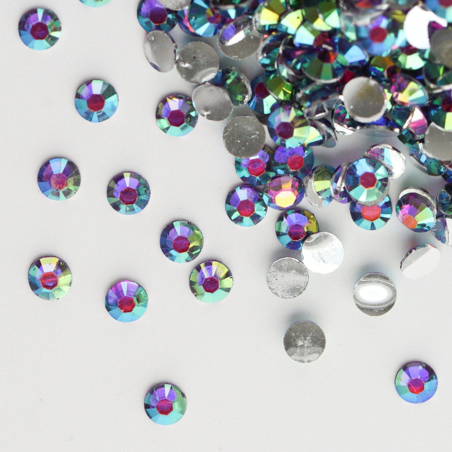 Mixed Sizes Silver Base AB Rhinestones