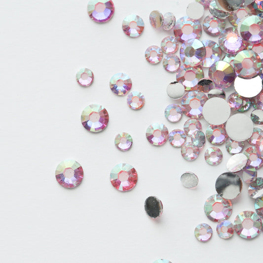 Mixed Sizes Silver Base AB Rhinestones