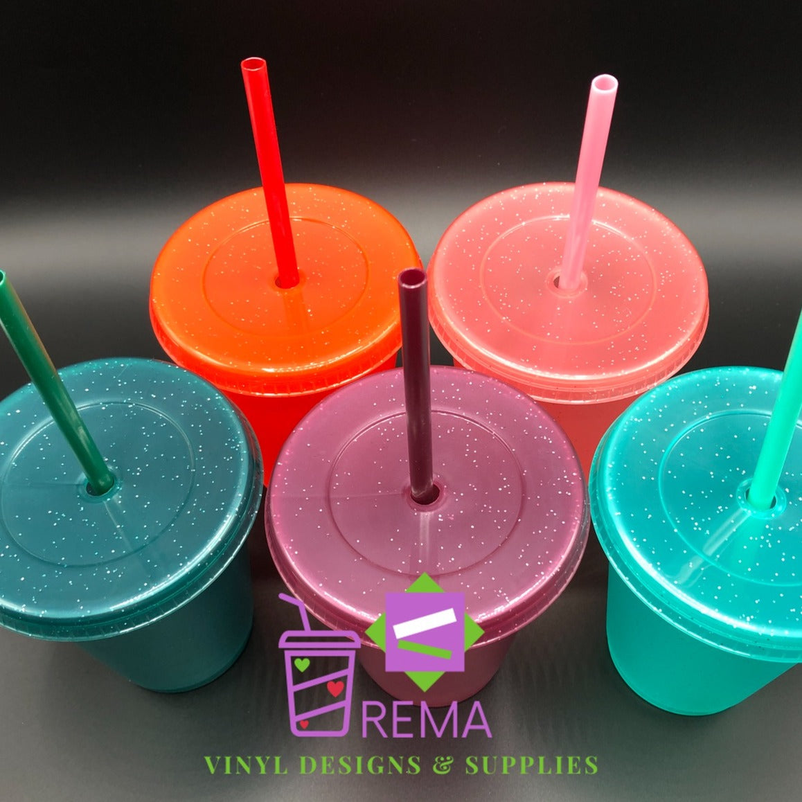 16oz Winter Glitter Cold Cups