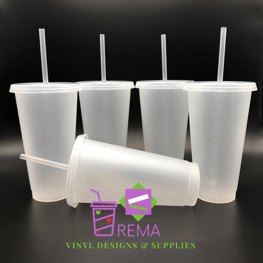 24oz Frosted Glitter Cold Cups
