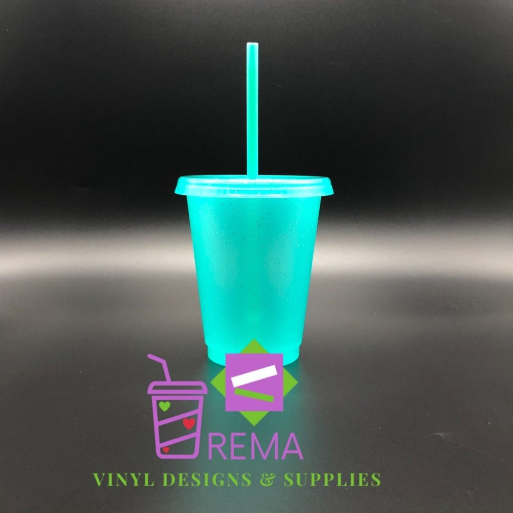 Single 16oz Glitter cups