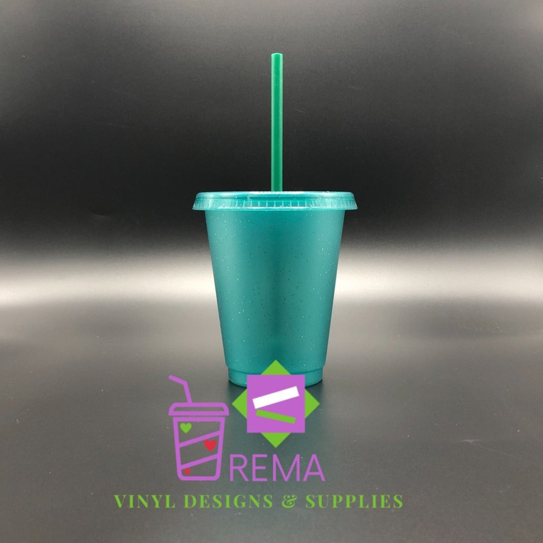 Single 16oz Glitter cups