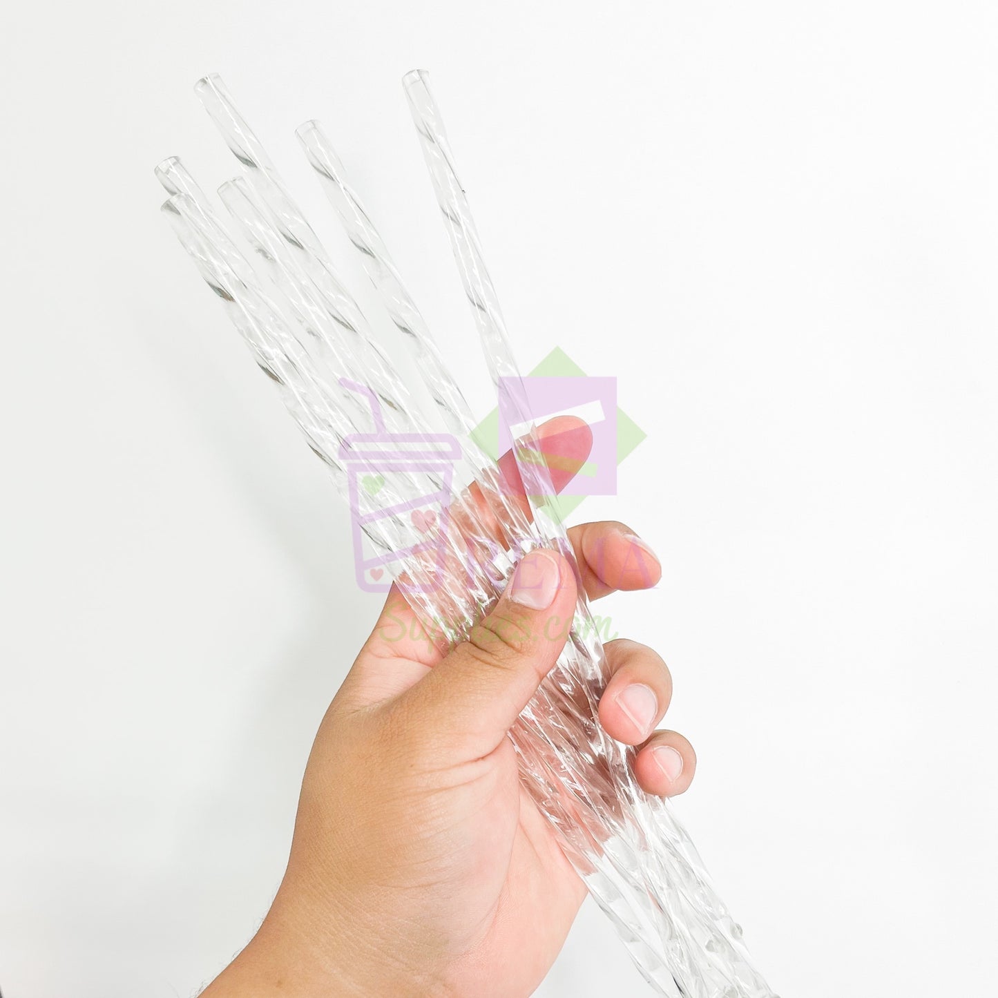 Clear Acrylic Swirl Straws