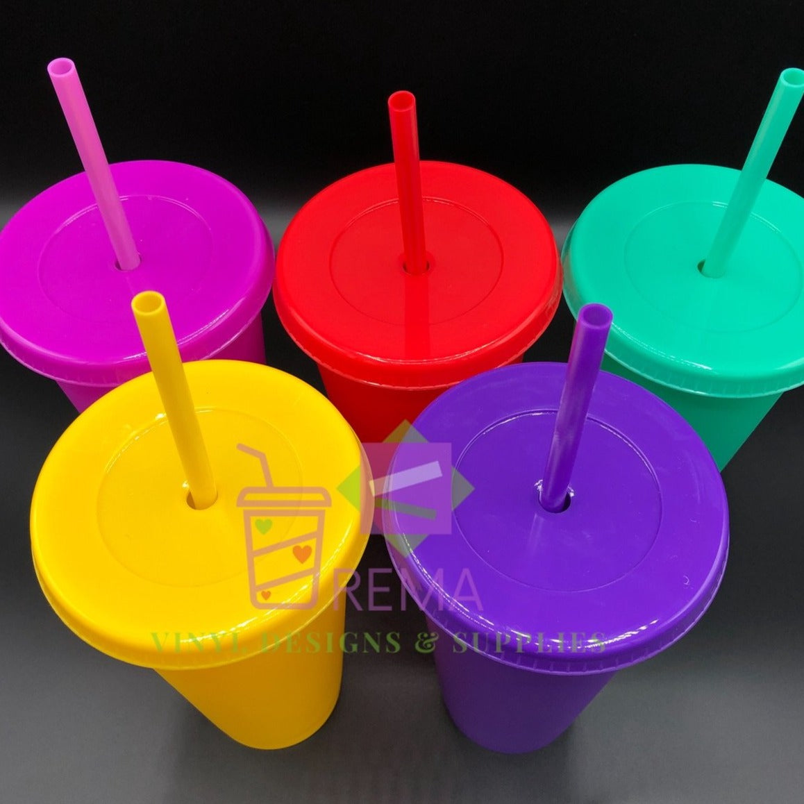 24oz Cool Color Cold Cups