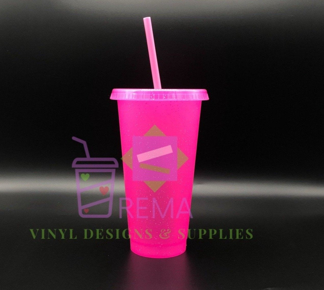 Single 24oz Glitter cups