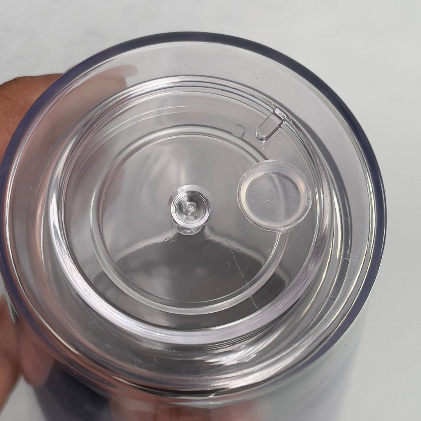 Pre-Drilled Double Wall Acrylic Tumbler, Pink Lid/Straw