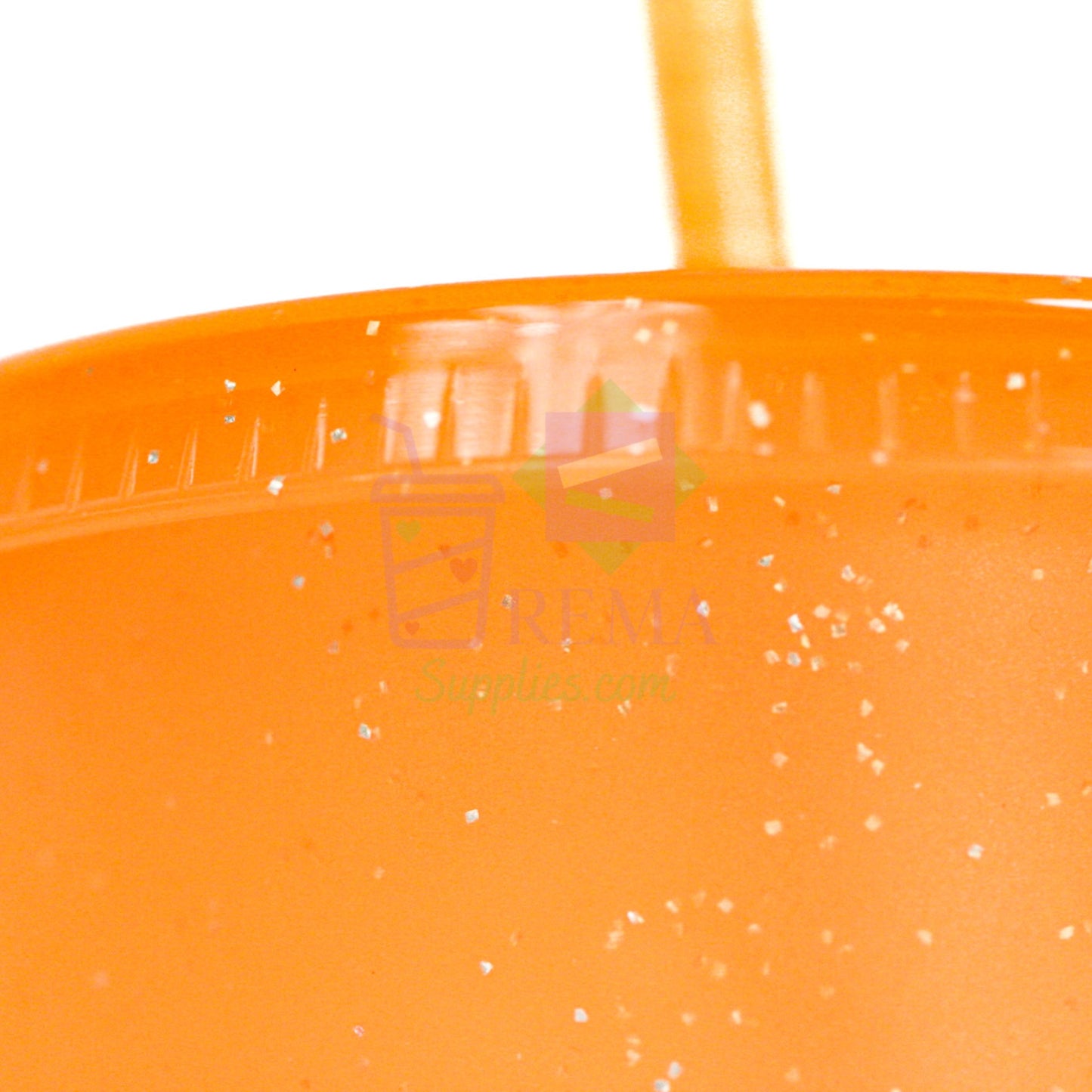 Orange Glitter Cold Cups