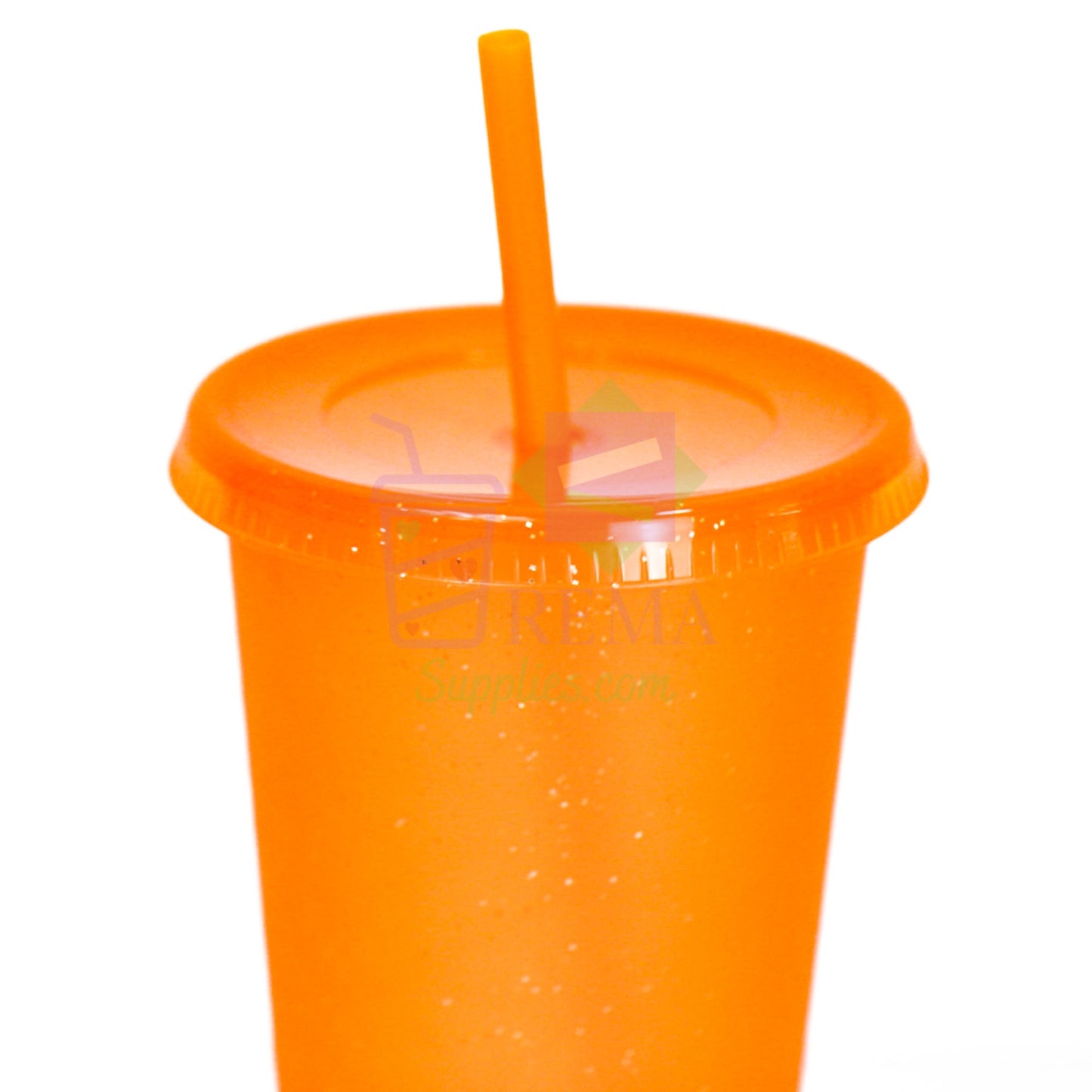 Orange Glitter Cold Cups