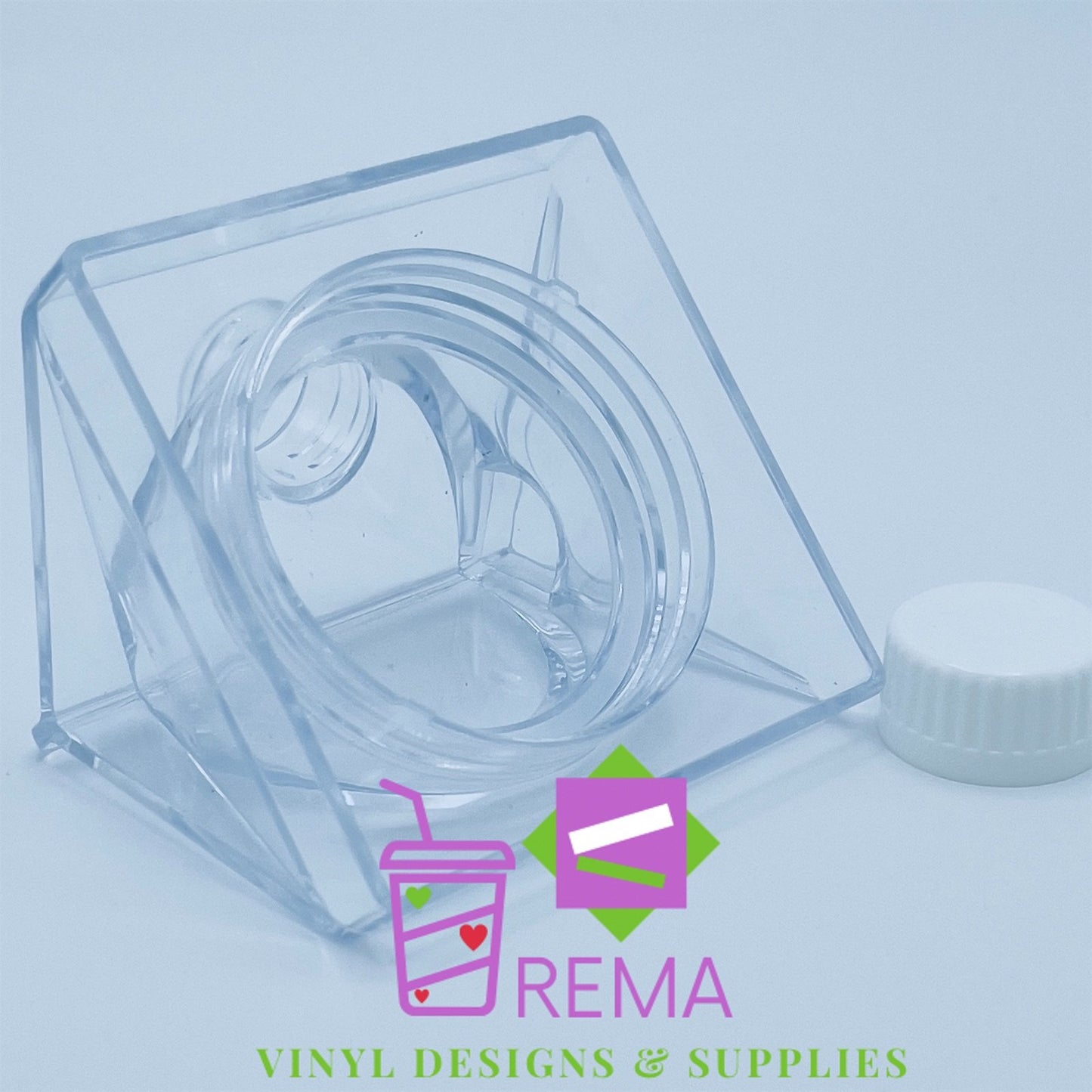 Acrylic Milk Carton Tumblers, 4 Pack