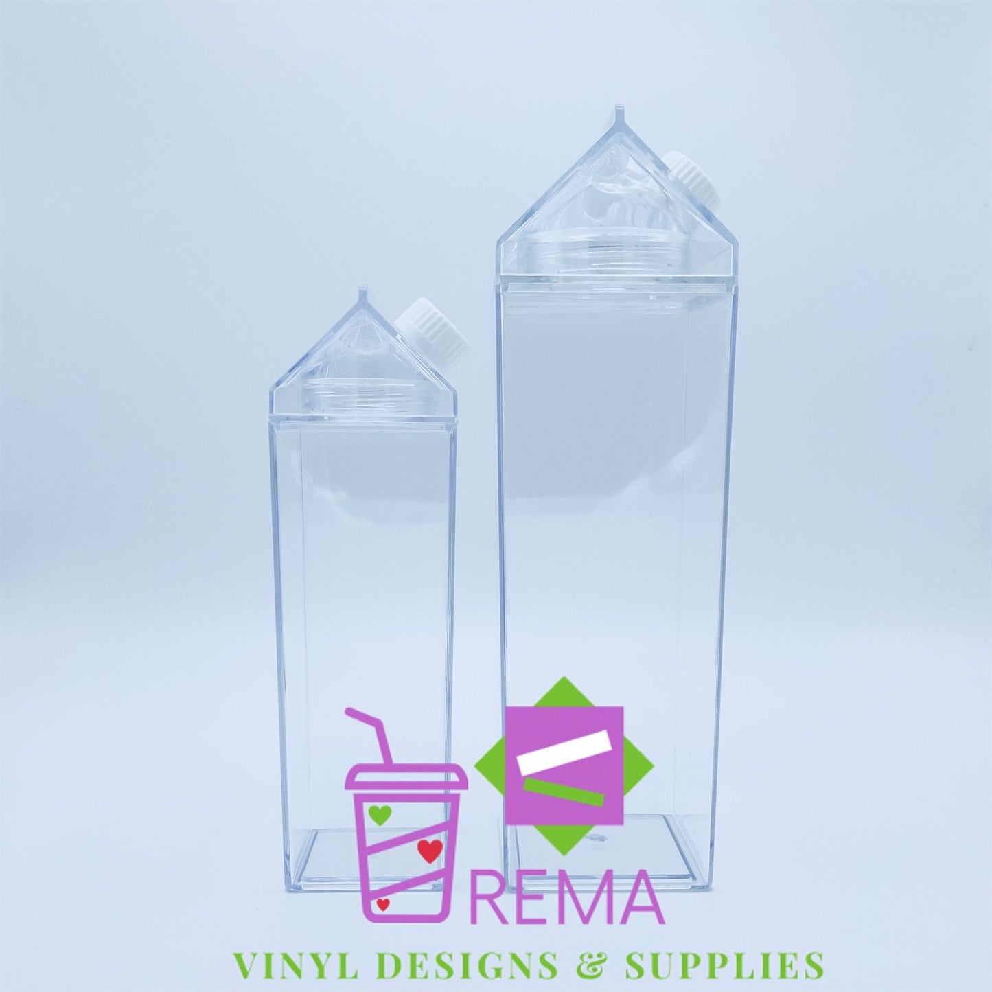 Acrylic Milk Carton Tumblers, 4 Pack