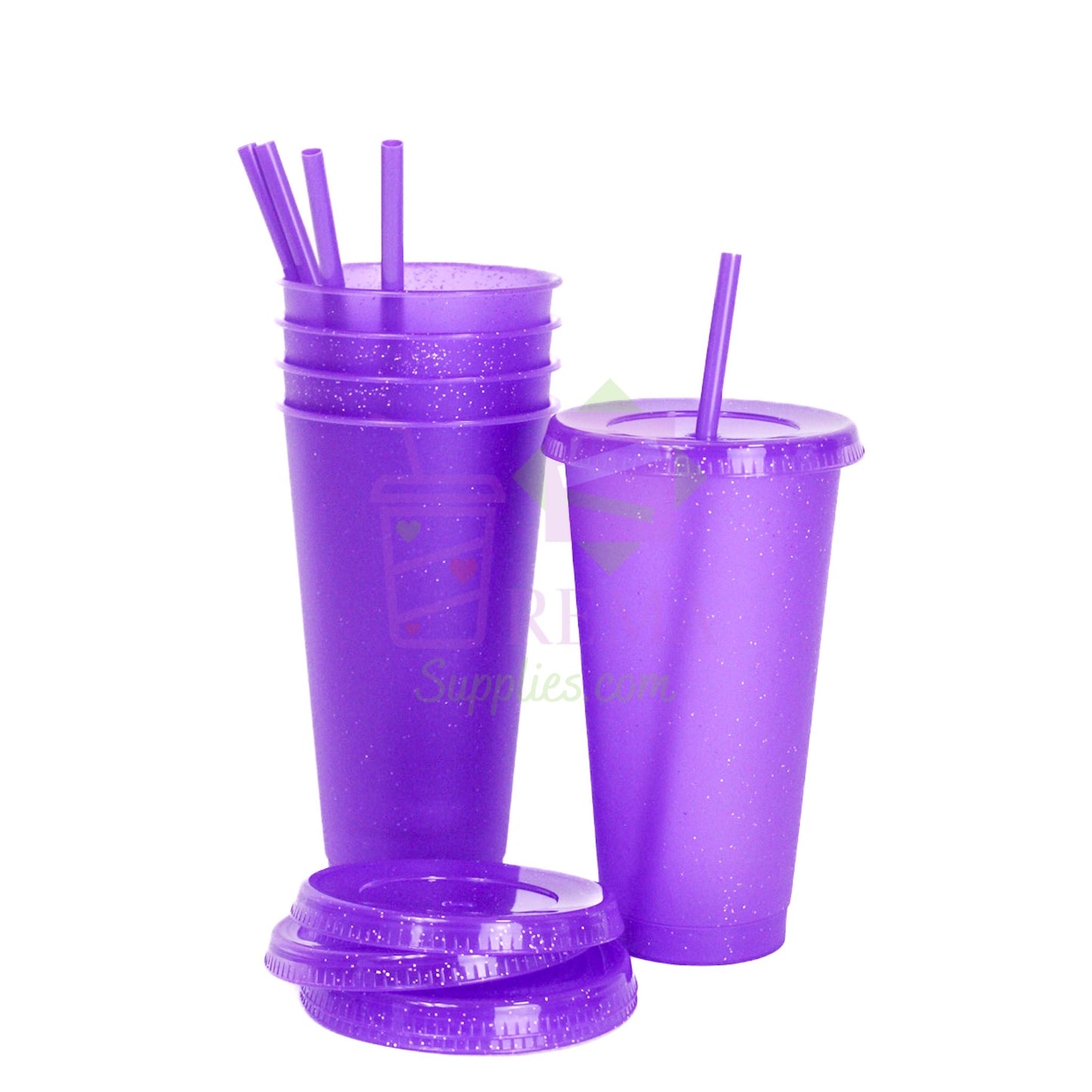 Purple Glitter Cold Cups